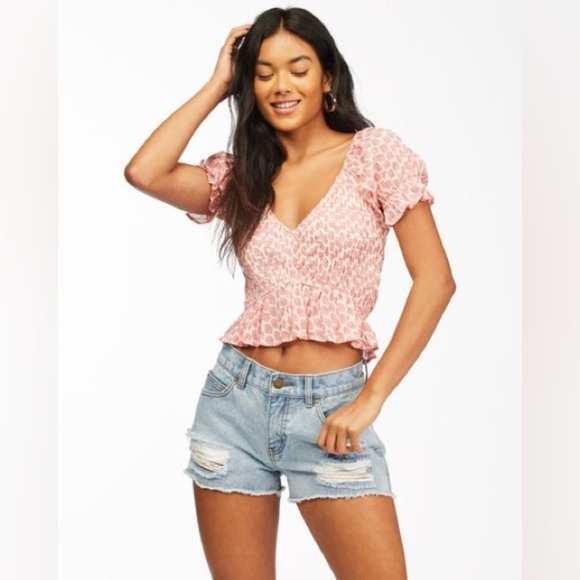BILLABONG Sweet Talker Top‎ in Coral Pink - Picture 1 of 10